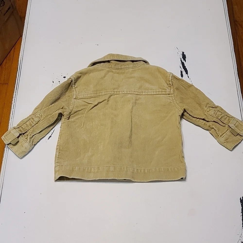 Cherokee Corduroy Jacket Golden Tan Zip Up Hook&Loop  Pockets/Cuffs Boys Sz 12mo